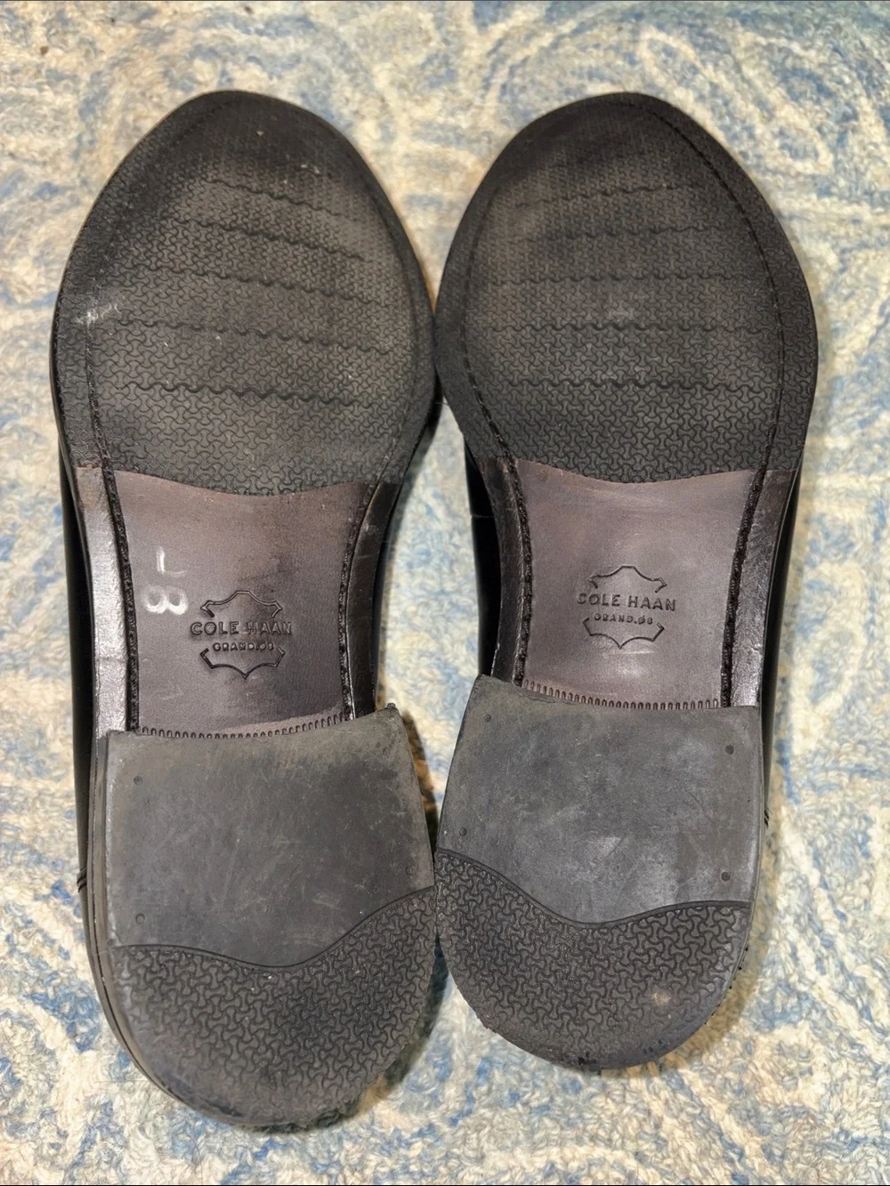 Cole Haan Black Leather Slip-On Penny Loafers